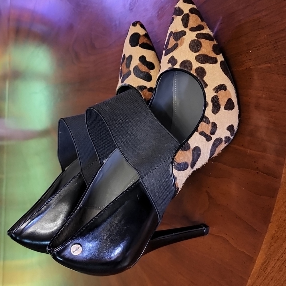 CALVIN KLEIN leopard print heels